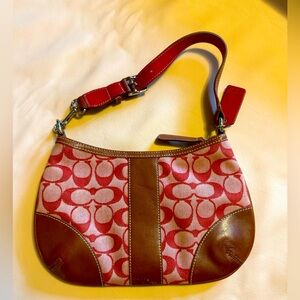 Vintage Coach Canvas and Leather Bag